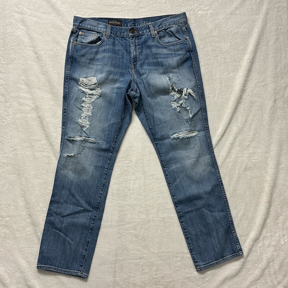 J. Crew Vintage Straight Distressed Jeans Womens 36x32 USA